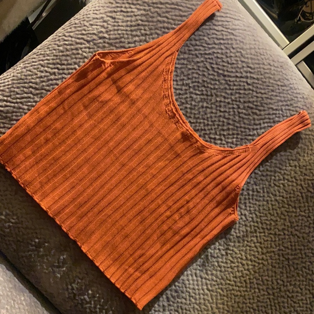 Ribbed Knit Crop Tank Top
